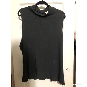 ModCloth black sleeveless top with cutout back